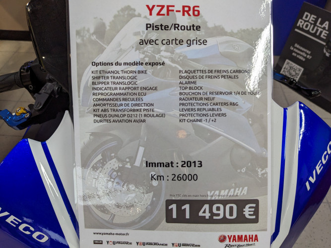 YAMAHA YZF-R6 PISTE / ROUTE
